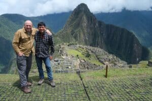 Hans Erik Rasmussen og vores guide Christian Peña på Machu Picchu.