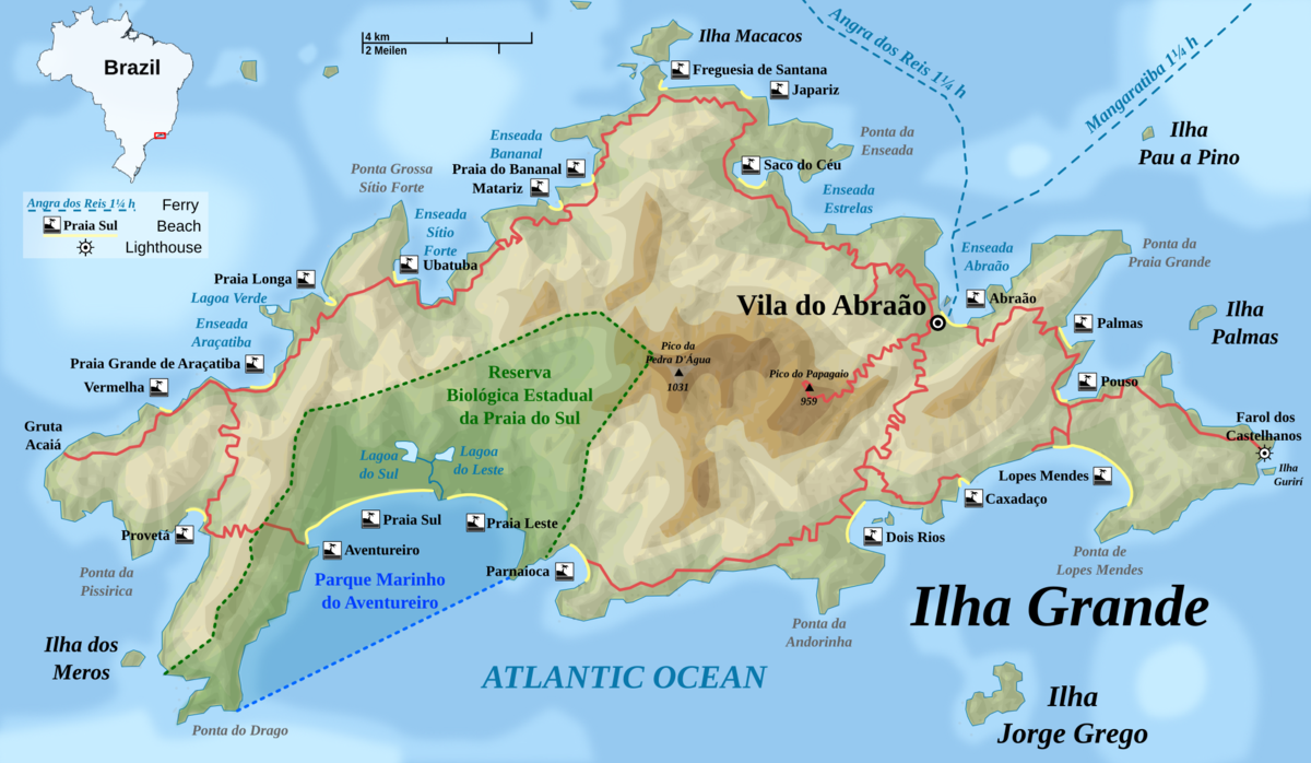 Ilha Grande er 193 km² - en anelse større end Møn.