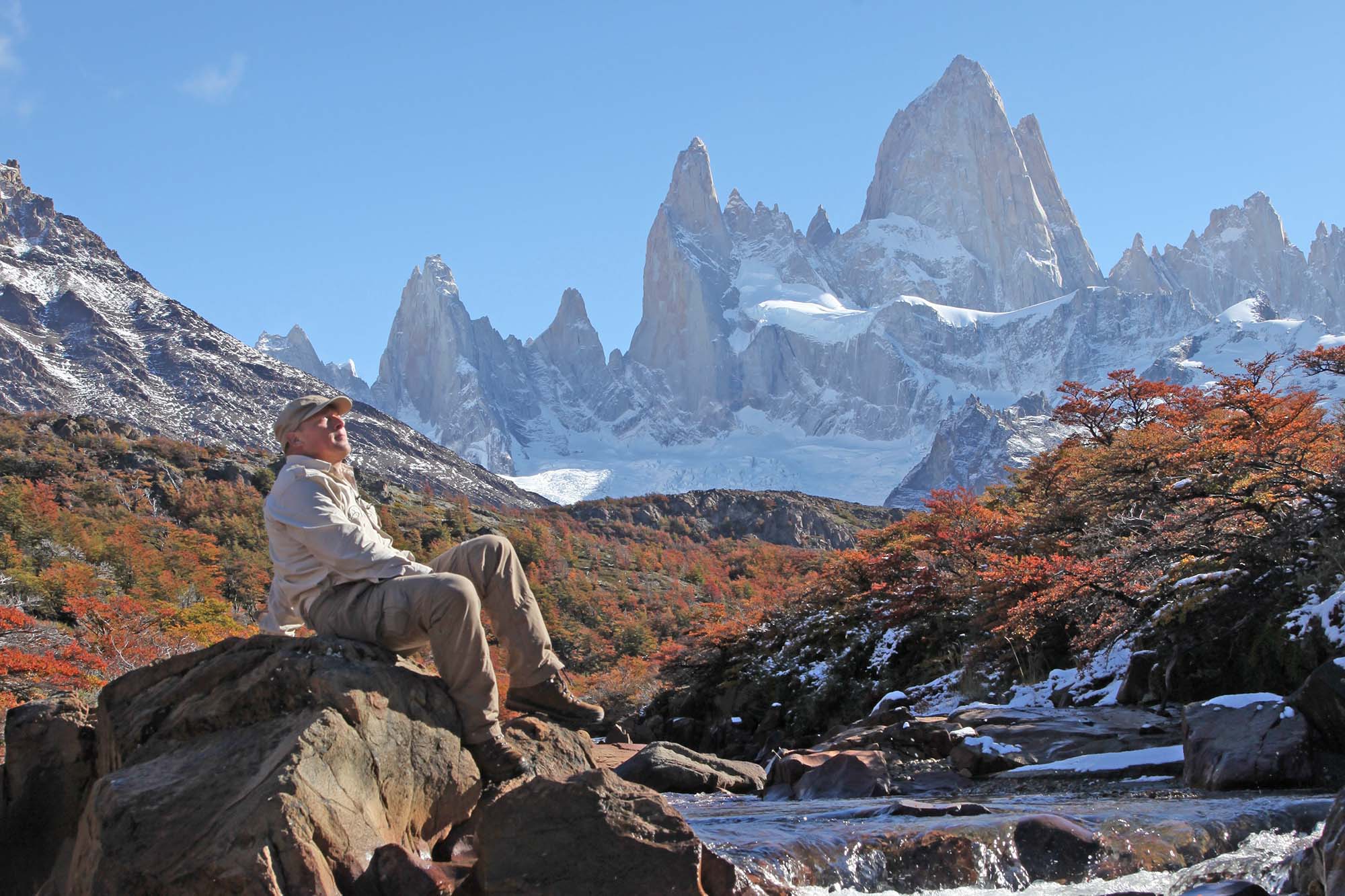 Et hvil på vandreturen ind mod bjerget Fitz Roy i Patagonien.