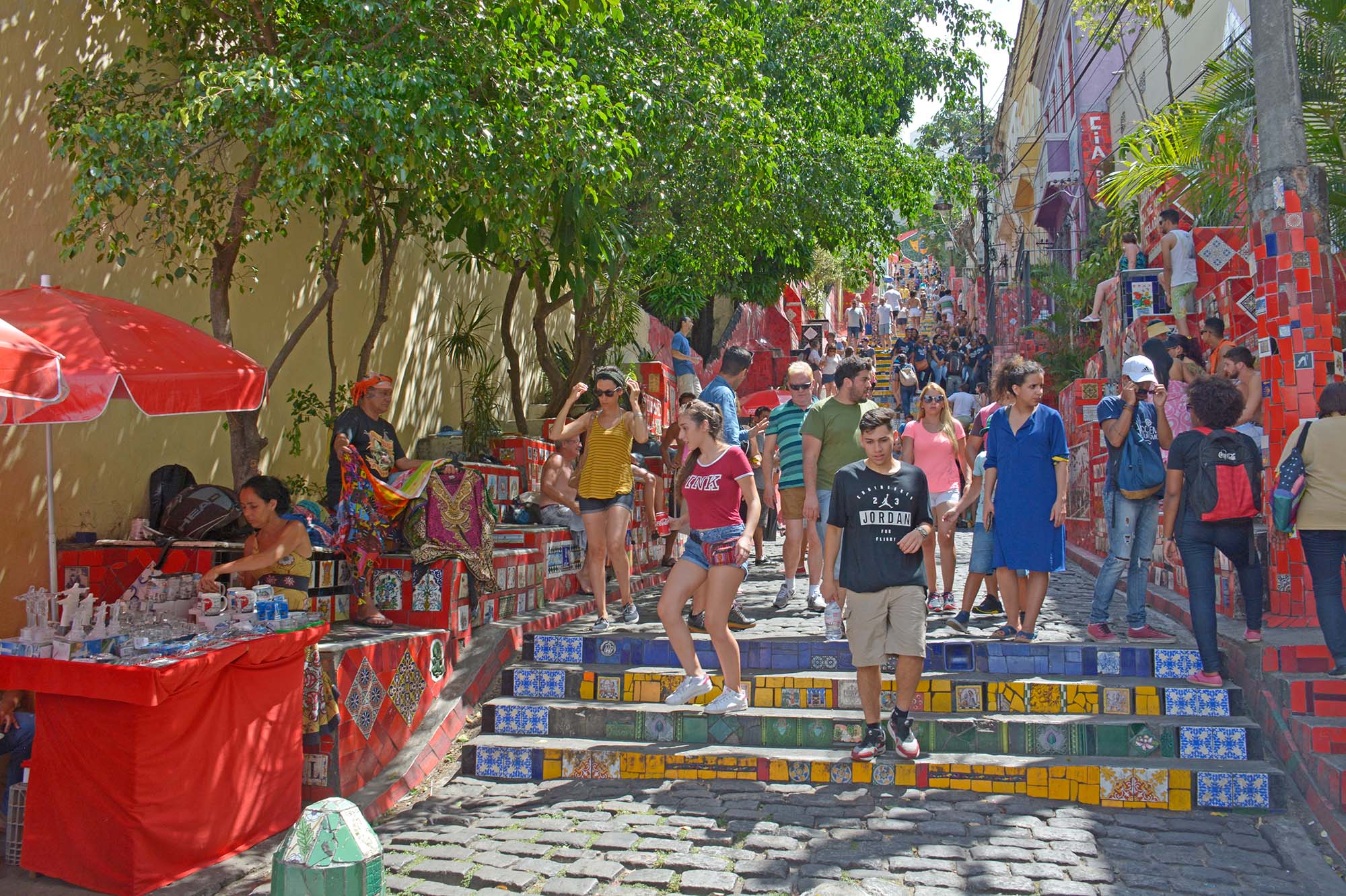 Trappen Selarón i kvarteret Lapa i centrum af Rio de Janeiro.