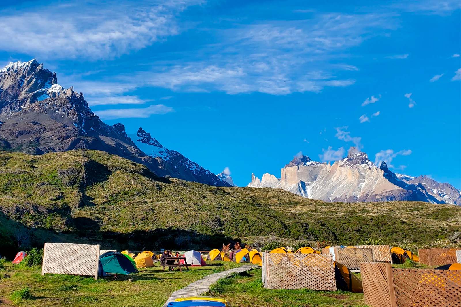 Chile Andesbjergene Torres del Paine Camping Paine Grande 01 Camping Paine Grande.
