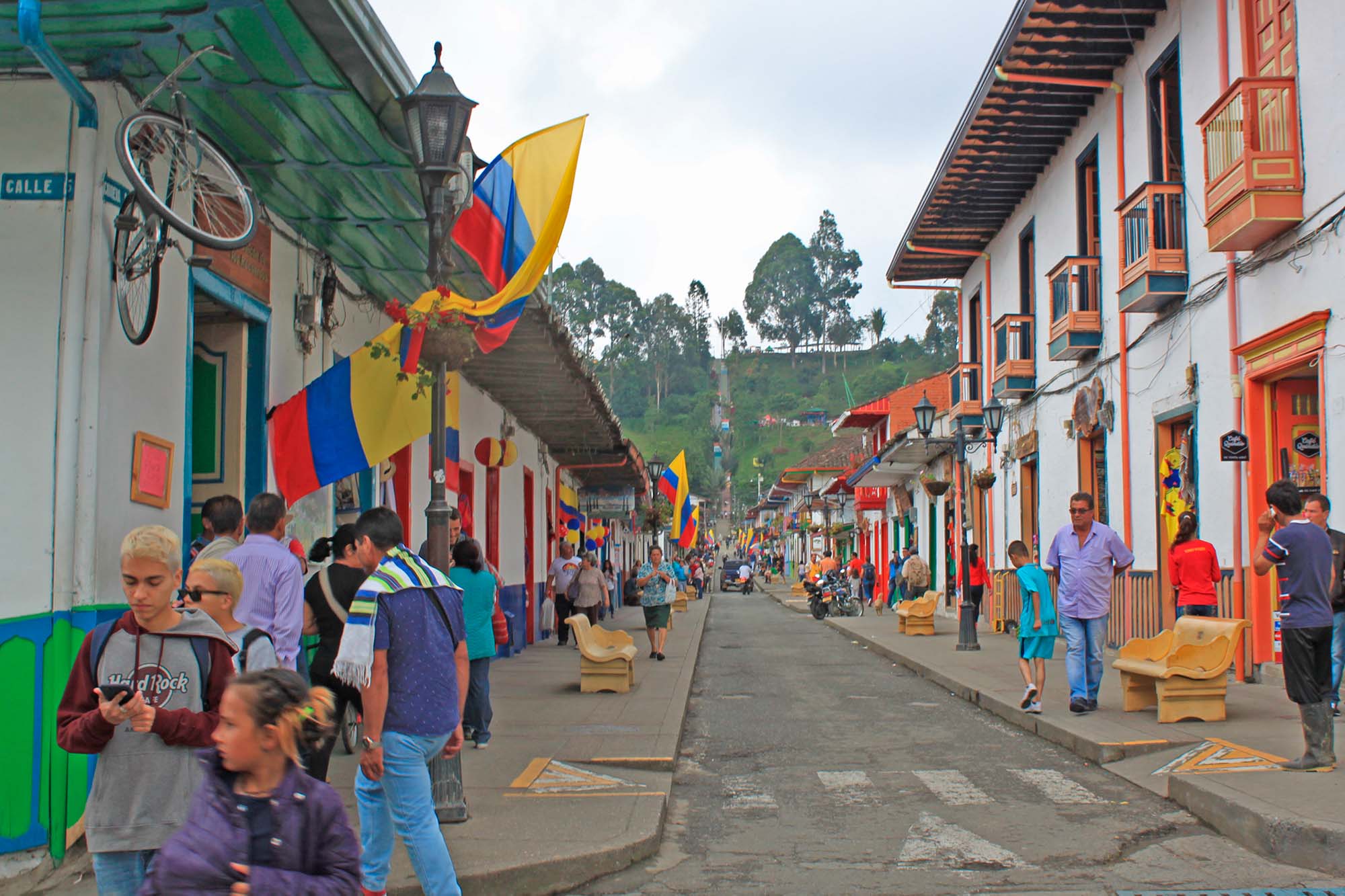 Colombia Kaffedistriktet 03 En af de skønne byer i Kaffedistriktet.