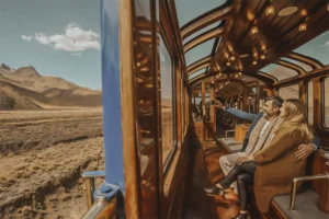 Med toget over højsletten fra Cusco til Puno.