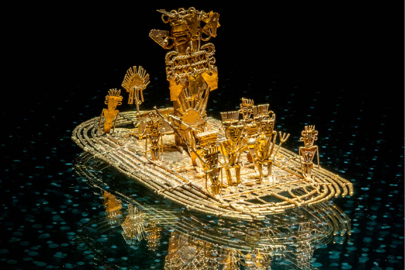 Guldfigur af El Dorado på Guldmuseet i Bogotá.